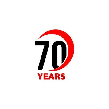 70th Anniversary abstract vector logo. Seventy Happy birthday day icon. Black Stock Illustration