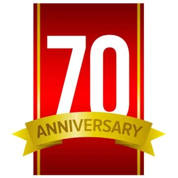70th anniversary label 스톡 일러스트