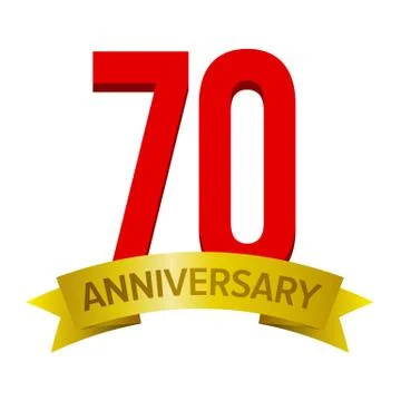 70th anniversary label Stockillustratie