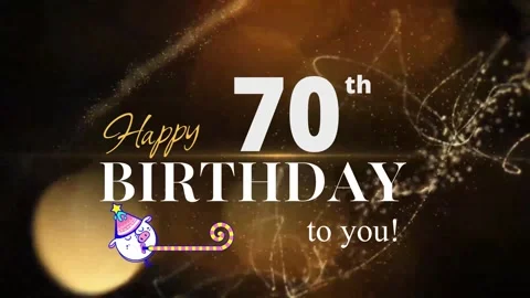 70th Happy Birthday, with gold particles Background, 70th Year Birthday Wishes Stock Footage 284429068