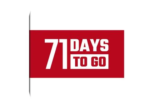 71 days to go red vector banner illustration isolated on white background Stock Illustration