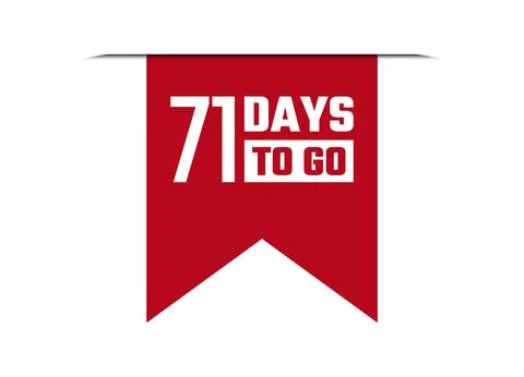 71 days to go red vector banner illustration isolated on white background Stock Illustration