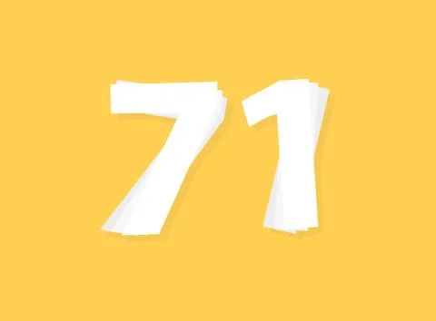71 Number vector, modern layers design font. Eps10 illustration Stock Illustration