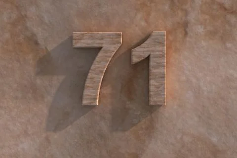 71 in numerals in mottled sandstone Stock Illustration