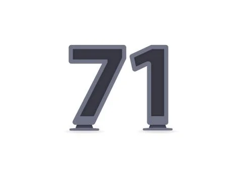 71 vector number design. For logo, brand label, design elements, corporate id イラスト素材
