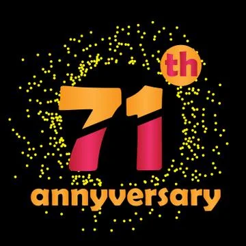 71 Year Anniversary Vector Template Design Illustration - Vector Stock Illustration