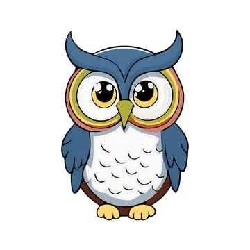 72. Cute Cartoon Owl Vector Illustration Stock Illustration