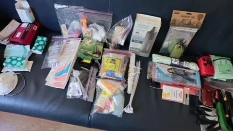 72 hour survival kit 库存影片 335530364
