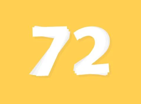 72 Number vector, modern layers design font. Eps10 illustration 스톡 일러스트