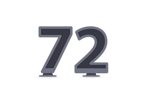 72 vector number design. For logo, brand label, design elements, corporate id Illustrazione stock