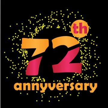72 Year Anniversary Vector Template Design Illustration - Vector Stock Illustration