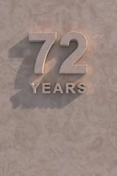 72 years 3d text Stock Illustration
