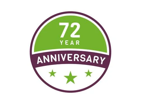 72 years anniversary image, 72 year Anniversary logo isolated on white back.. Stock Illustration
