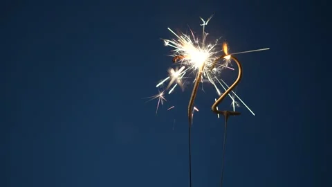 72 Years Celebration Festive Background with Sparklers Stock Footage 323355126