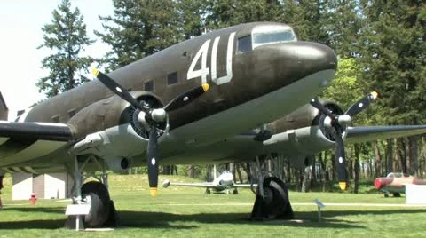 720p C-47 Plane Stock Footage 12657666