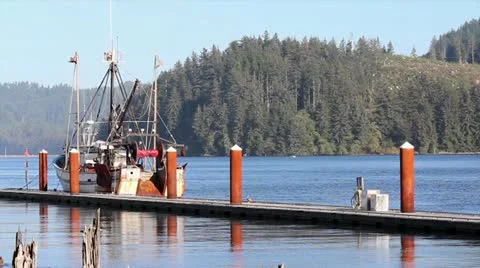 720p A dock along the river Stock Footage 12423699