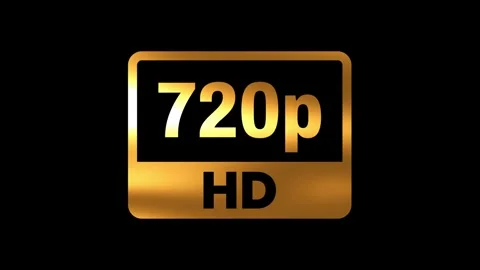 720p HD Resolution label or Logo Animation with Golden Effect and transpare.. Stock Footage 309538613