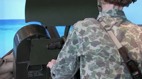 720p Machine Gun Turrent Stock-Footage 12681187