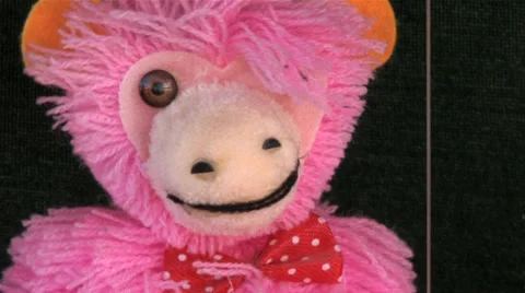 720p Marionette Pink Bear Dancing Stock Footage 39721897