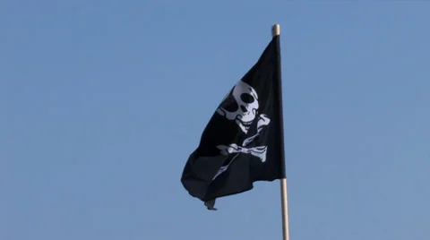 720p Pirate Flag Waving 2 Stock-Footage 39719819