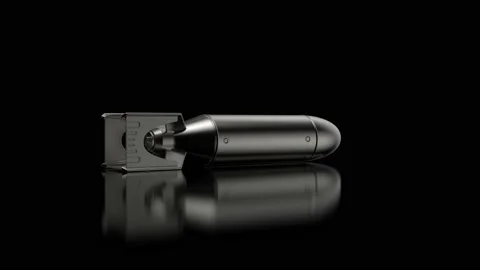 724 - Missile on reflected Floor 02 01 Stock Footage 168067980