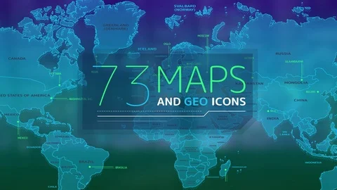 73 Maps And Geo Icons Stock After Effects