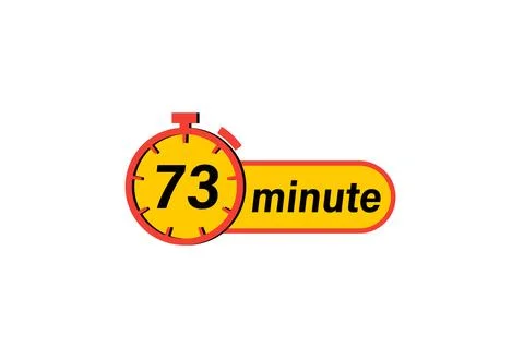 73 minute timer Clock, Timer icon, countdown icon. Time measure. Chronomete.. Illustrazione stock