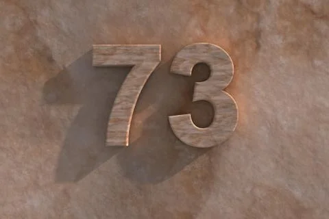 73 in numerals in mottled sandstone Stock Illustration