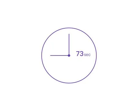 The 73 seconds, Timer 73 sec icon, stopwatch vector icon. Clock and watch, .. Illustrazione stock