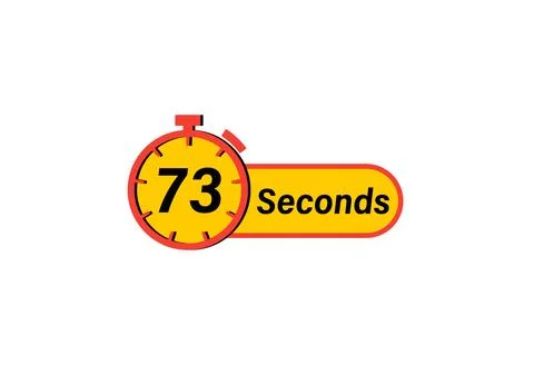 73 Seconds timer Clock, Timer icon, countdown icon. Time measure. Chronomet.. Illustrazione stock
