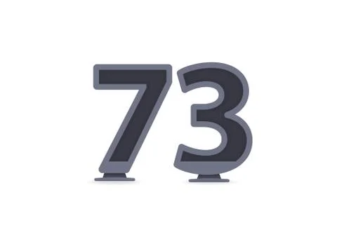 73 vector number design. For logo, brand label, design elements, corporate id Stock Illustration