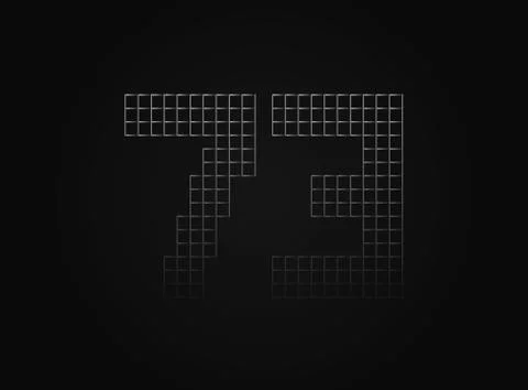 73 vector number made of metal chain link fence. For logo, brand label, desig Stock Illustration