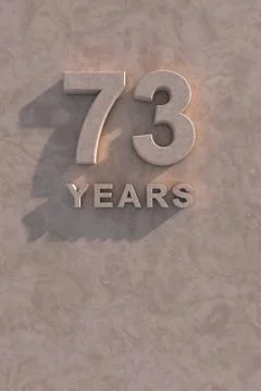 73 years 3d text Stock Illustration