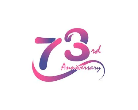 73th anniversary logo design, vector illustration Stock Illustration
