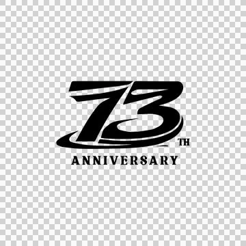 73th Anniversary Logo with Fluid Lines Design Stock Illustration