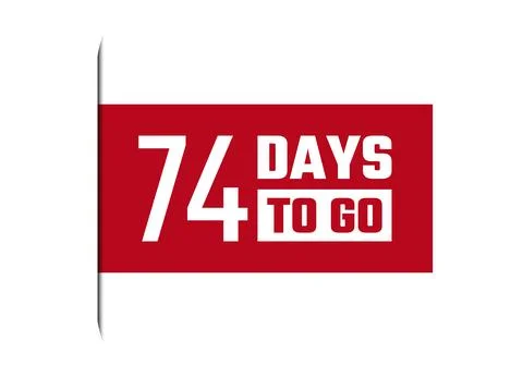 74 days to go red banner design vector illustration Stockillustratie