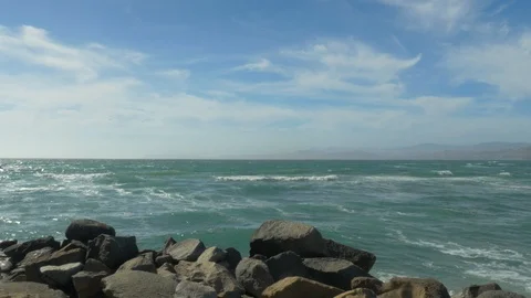 74 Light waves hitting the rocks Stock-Footage 97472749