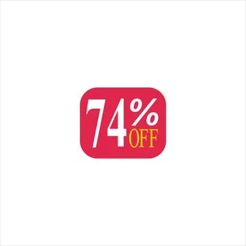 74 offer tag discount vector icon stamp on a white background Stock Illustration