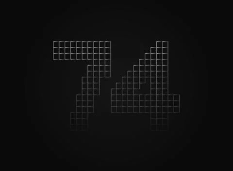 74 vector number made of metal chain link fence. For logo, brand label, desig Stock Illustration