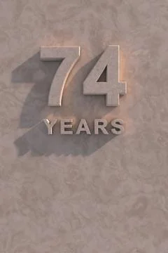 74 years 3d text Stock Illustration