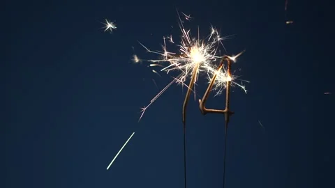 74 Years Celebration Festive Background with Sparklers Stock Footage 323355127