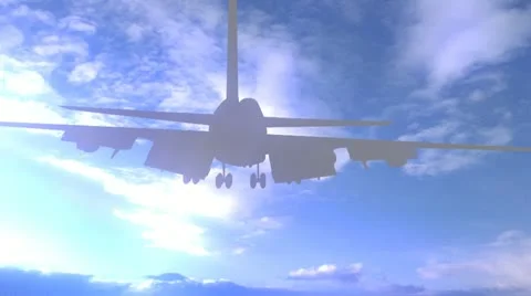 747 Jet Passing in Air during Light Fog Stock Footage 11439631