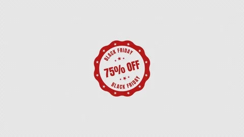 75 Off Animated Black Friday Badge Alpha Channel Transparent Background Stock Footage 319895053