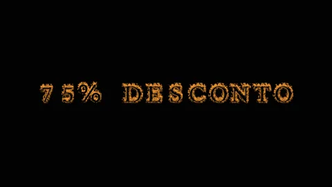 75% desconto fire text effect black background Stock Footage 136566112