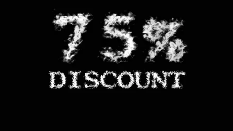 75% discount cloud text effect black isolated background Stock Footage 139640475