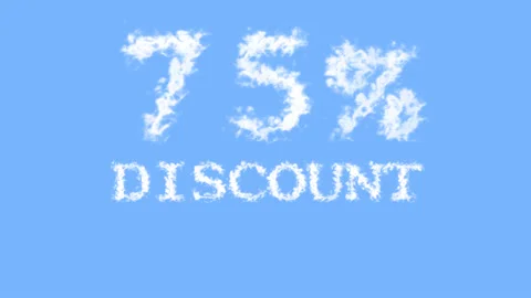 75% discount cloud text effect sky isolated background Stock Footage 139640505