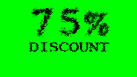 75% discount smoke text effect green isolated background Stock Footage 139628409