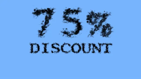 75% discount smoke text effect sky isolated background Stock-Footage 139628429