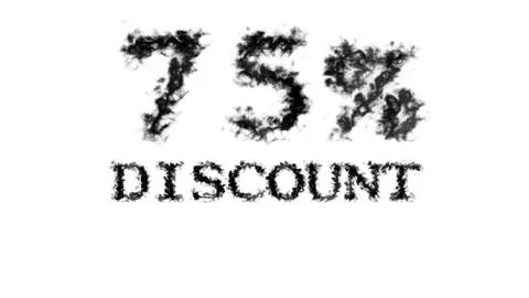 75% discount smoke text effect white isolated background Stock Footage 139628602