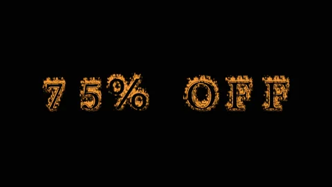 75% Off fire text effect black background Video stock 136066430